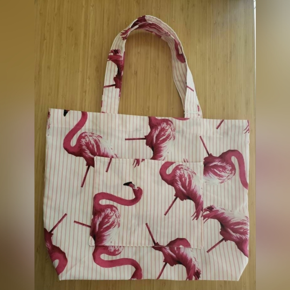 Pink Flamingo Tote Bag Handmade